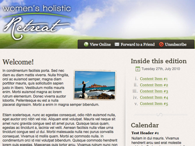 Northern Facilitators Retreats e-Newsletter v1 css html newsletter