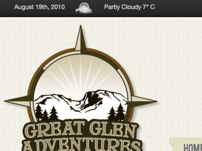 Great Glen Adventures css jquery logo weather