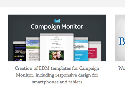 Portfolio thumbs campaign css3 edm html5 monitor portfolio sass