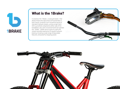1Brake - Dual lever hydraulic bike brake. 3d design illustrator logo photoshop product design render solidworks ui ux