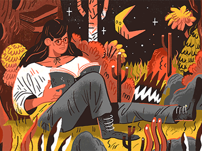 Portland Mercury - Too Many Books! animation art drawing editorial gif illustration kansascity