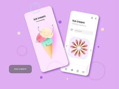 Ice cream app app design graphic design icecream pink ui