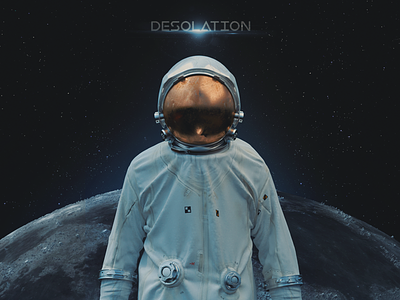 Desolation astronaut c4d cinema4d graphic design moon poster space