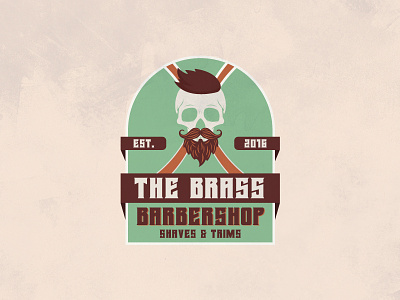 The Brass Logo barbershop illustration logo logodesign skull