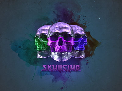 Skullclub 3d design background cinema4d colors composite design graphic design inspiration poster skull wallpaper