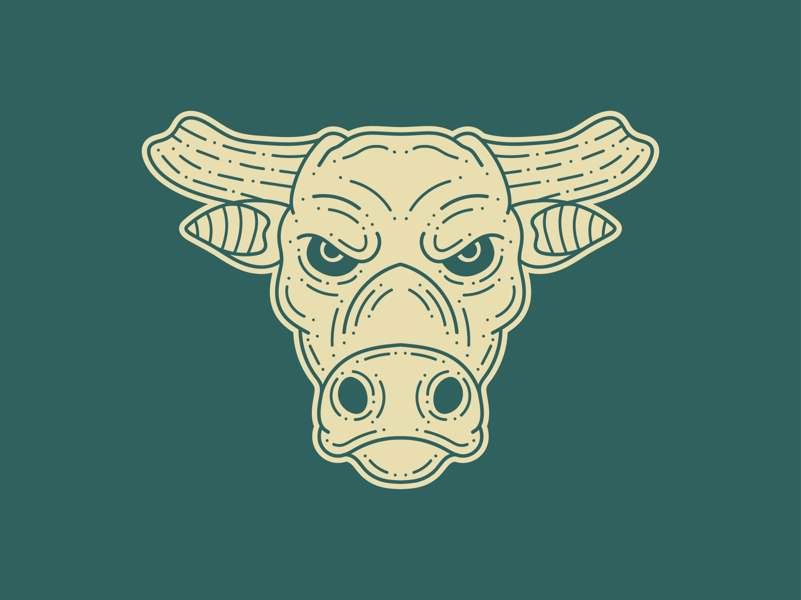 Bull Head Line Art by FLATVAC on Dribbble