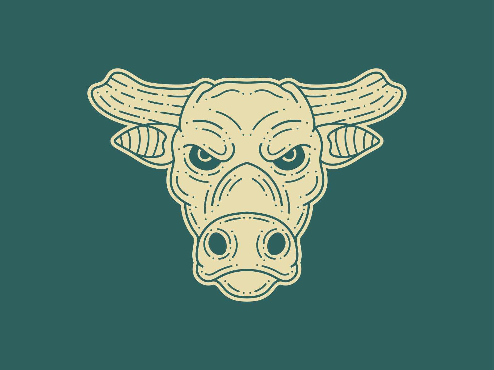 Bull Head Line Art by FLATVAC on Dribbble