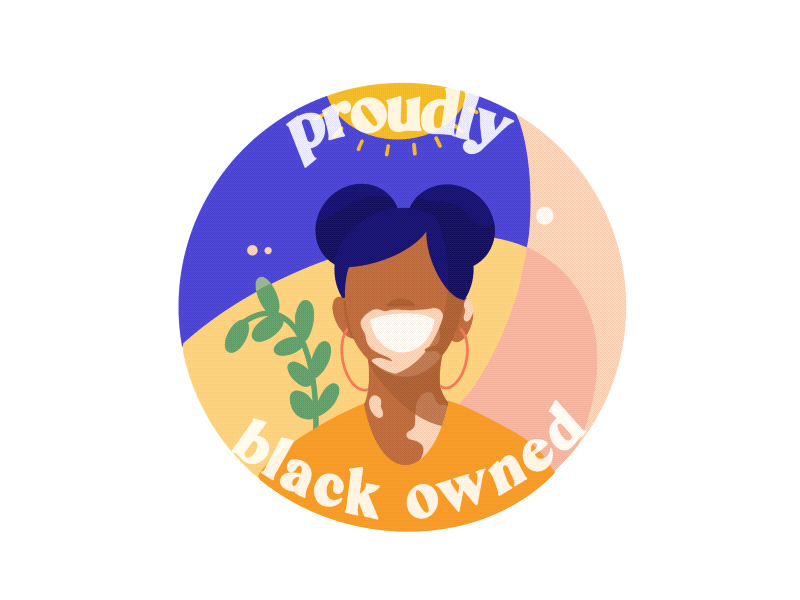 Proudly Black Owned IG Sticker character design facebook illustration instagram product illustration vector