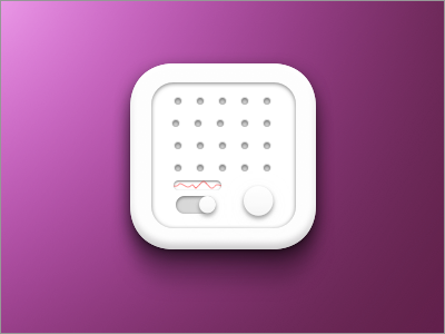 Speaker app icon buttons design icon purple sketch3