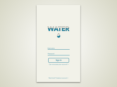 DailyUI - #day01 Sign In blue buttons design drop log in sign in ui water