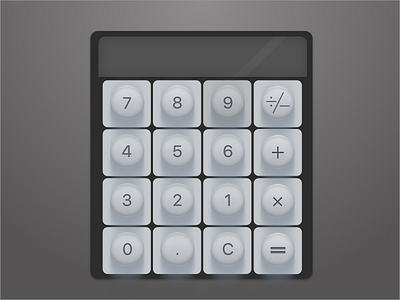 DailyUI - #day04 Calculator black buttons calculator design grey math mobile numbers shadow sketch app ui