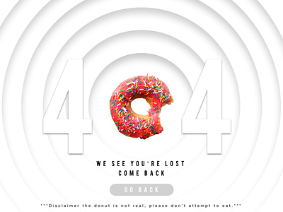 404 Error Page - Design Challenge 404 back button design donut error exit page pink ui ux web