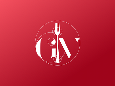 GV Design Concept chef design food fork logo red