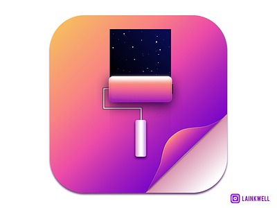 App Icon app icon dailyui005 design galaxy gradient icon instagram orange paint paint roller purple sketch