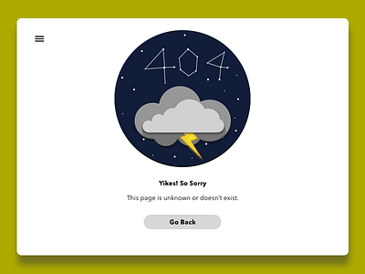 404error - 6 404 adab00 buttons clouds design error hamburger menu stars ui weather webpage