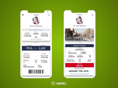 Ticket concept airport green profile tickets transportation