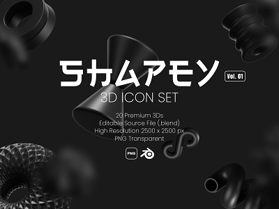 Shapey Vol. 01 - Black 3d 3d icon 3d illustration 3d shape abstract abstract shape design graphic design icon illustration shape