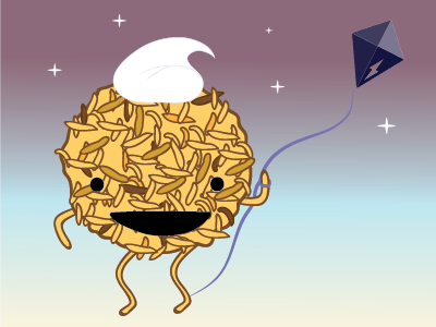 I like you a latke cute food illustration illustrator kite latke