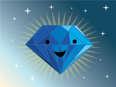 You're a Real Gem crystal cute diamond gem illustration illustrator