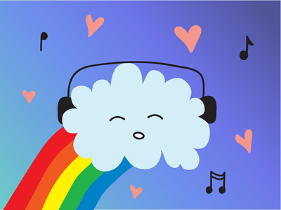 I'ma Sing You A Love Song Rainbow Valentine cartoon cloud heart illustration illustrator music rainbow soul valentine