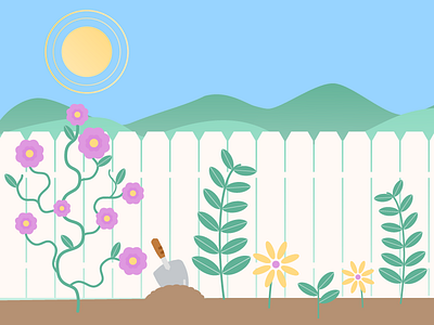 Little Garden flowers garden illustration illustrator mountains plants sky sun