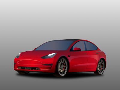 Tesla Model 3 design graphic design illustration modern tesla vector