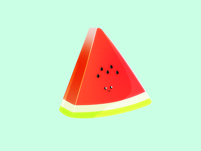 A watermelon slice that are happy to see you 🍉 aarhus adobe creative delicious denmark food fruit fun funny happy illustration illustrator kids smile summer summervibes vector watermelon
