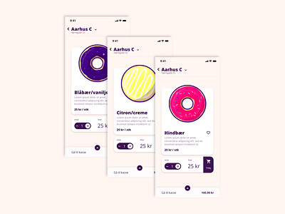 Shop for donuts aarhus adobe adobexd app appdesign branding colors denmark donuts fastfood flat food illustration illustrator inspiration ui uiux userinterface xd