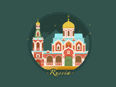 Russische Kapelle church illustration russia scenery