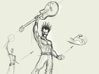 Celtic warrior sketch celtic characterdesign les paul sketch warrior