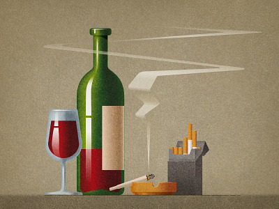 Addictions01 WIP addictions smoke vector wine
