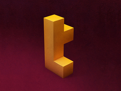 Letter T: cube version 36daysoftype 3d alphabet t type