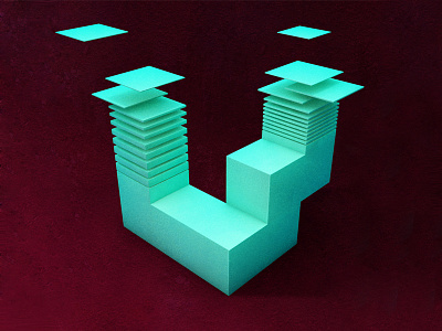 Letter V 36daysoftype 3d alphabet v