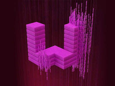 Letter W 36daysoftype 3d alphabet pink type v