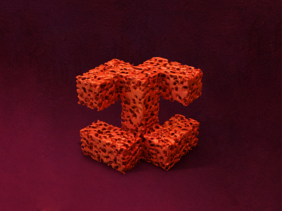 Letter X 36daysoftype 3d alphabet red type x