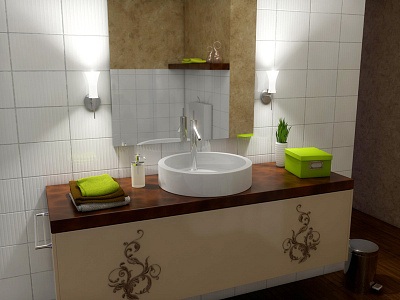 Bathroom Night version 3d cinema4d