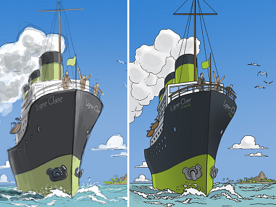 Ligne Claire Cover project [WIP] boat comics illustration klarelijn ligneclaire limoges scene