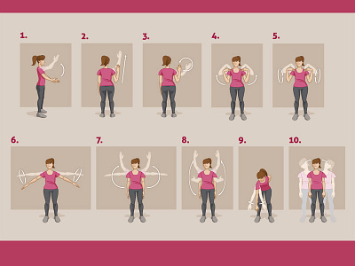 Physiotherapy exercises breastcancer characterdesign physiotherapy vectorillustration