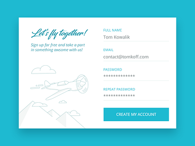 Daily UI - #001 - Sign Up dailyui fly form register sign up ui