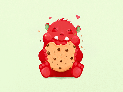 Cookie eater character cookie illustraion illustration art kids monster