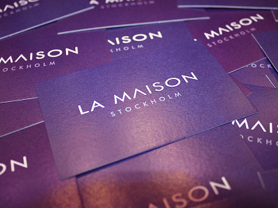 Business cards - La Maison branding business card la maison purple stockholm