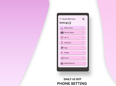 DAILY UI 007/100 daily dailyui design designer setting ui ux