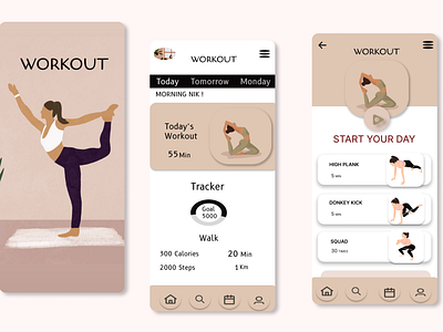 Daily UI 041/100 Workout Tracker appdesign daily dailyui dailyuichallenge design designer illustration ui ux