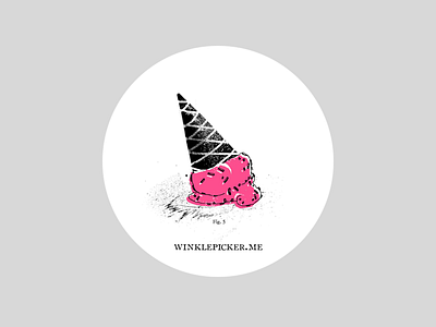 Winklepicker.me Stickers broken fallen ice cream illustration sad sticker winklepicker