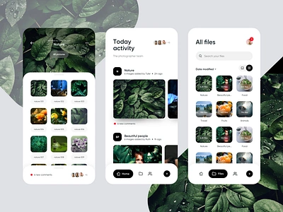 Photographers app activity activity feed bottom bar bottom menu bottom nav folder folders images ios photo photographer photography photos pictures team