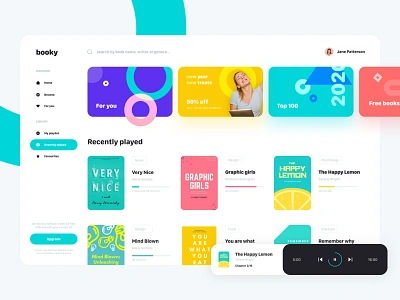 Books App book books ipad ipad pro player progress progressbar search ui uiux