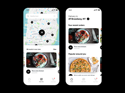 Delivery App black delivery delivery app food map search ui ux