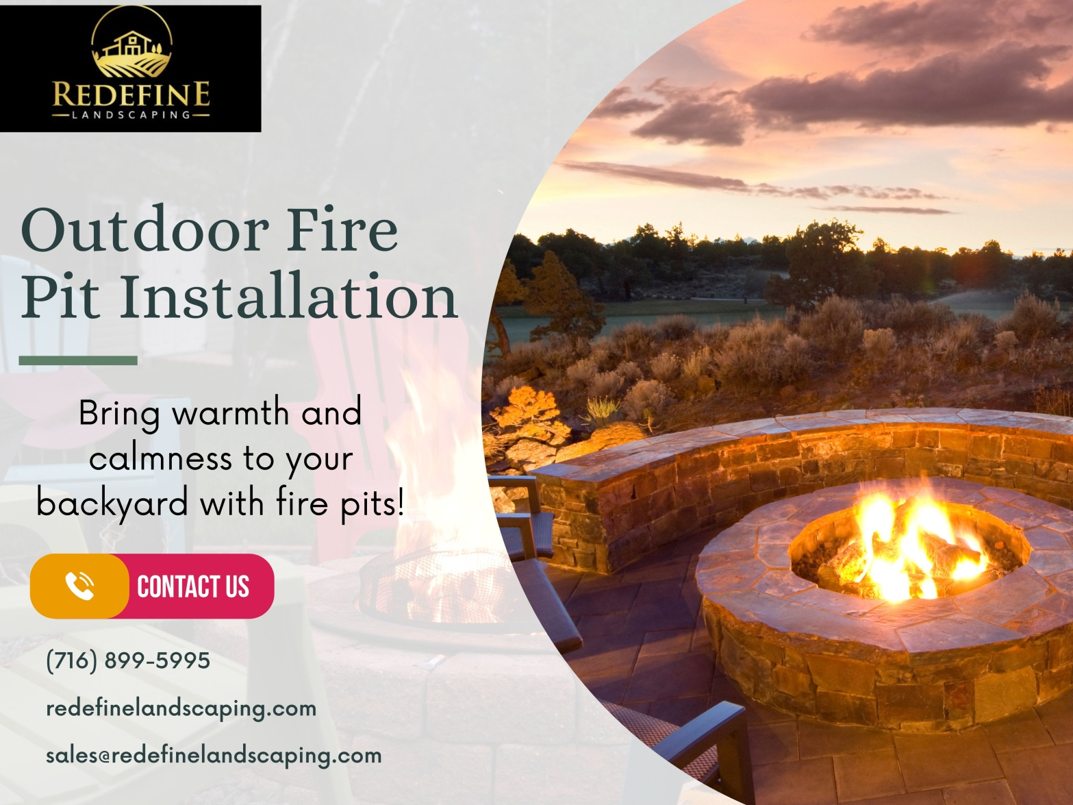 Outdoor Fire Pit Installation Redefine Landscaping by Redefine