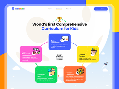 BrightChamps Curriculum page branding creative curriculum design landing page mockup ui ux webdesign website design