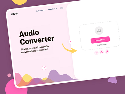 Audio converter Concept audio audio converter audio cutter branding creative design graphic homepage landingpage mockup ui ux webdesign webpage